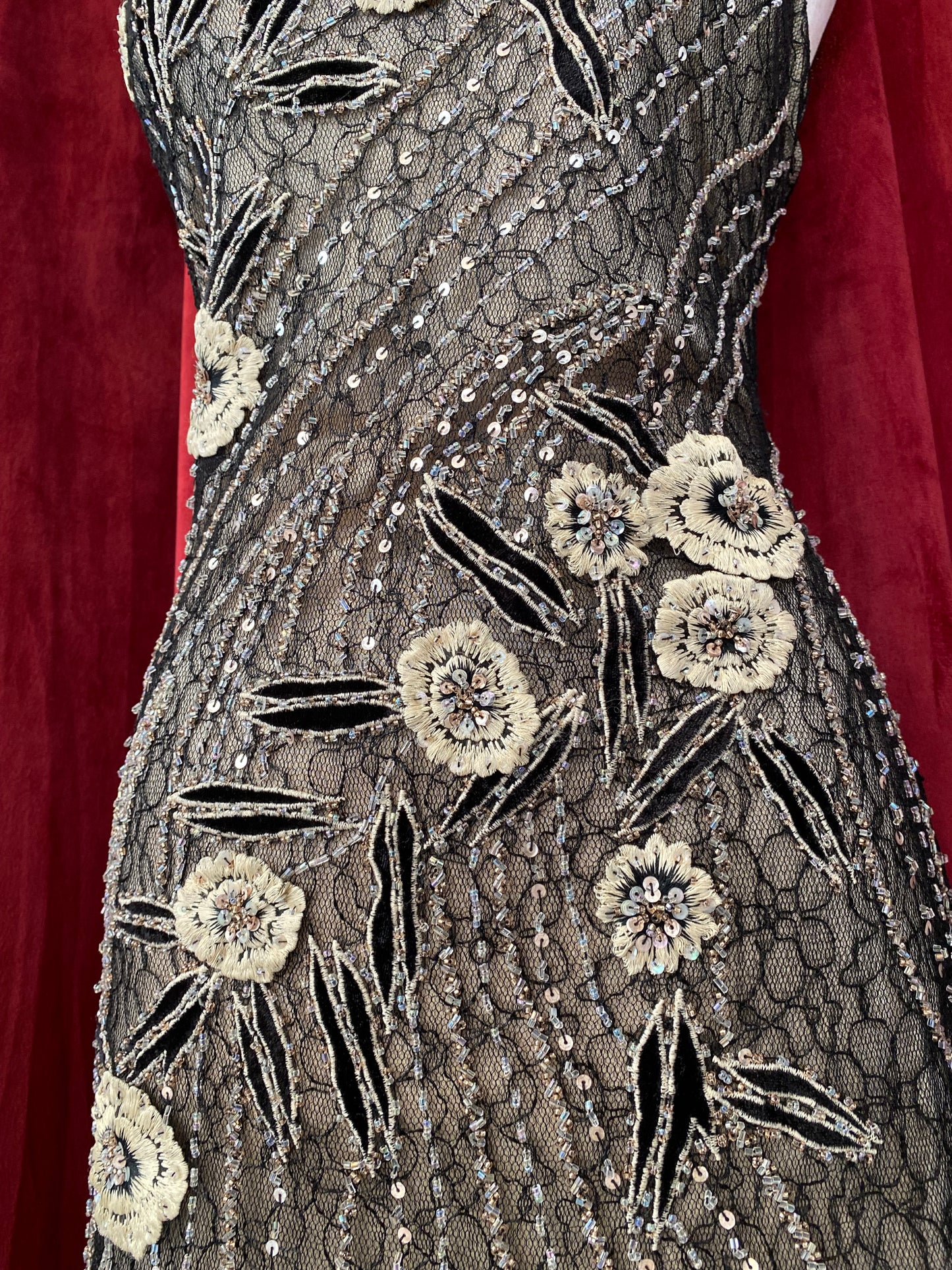 Lace brand new handcrafted gown with floral embellishments 🤍