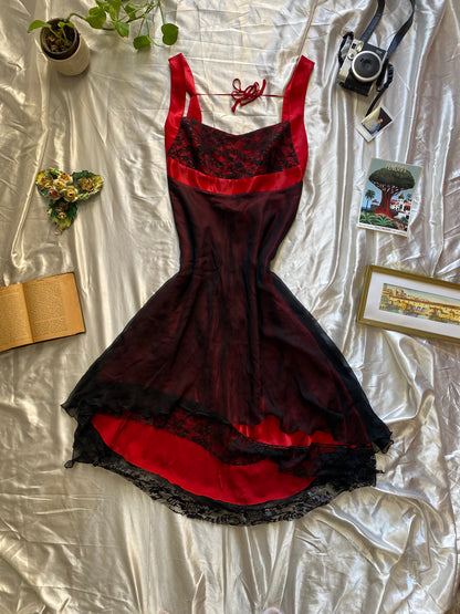 Red openback midi dress