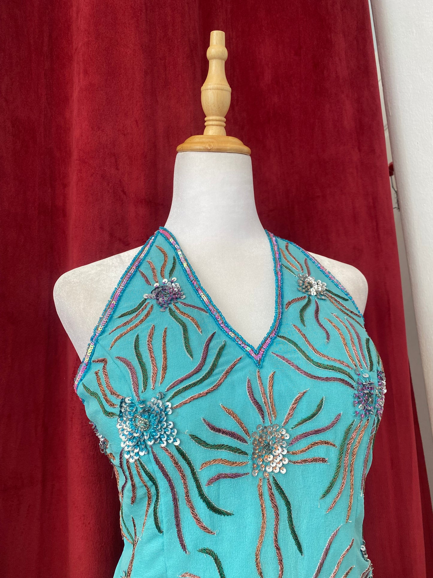 100% silk handbeaded lace up corset 🧜🏻‍♀️