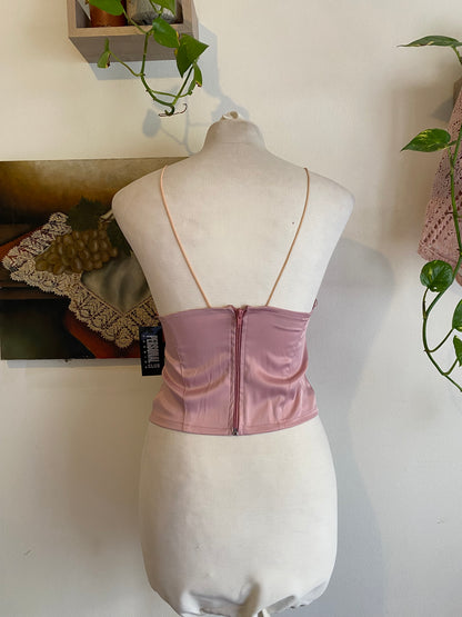 Brand new dusty pink corset top with lace details
