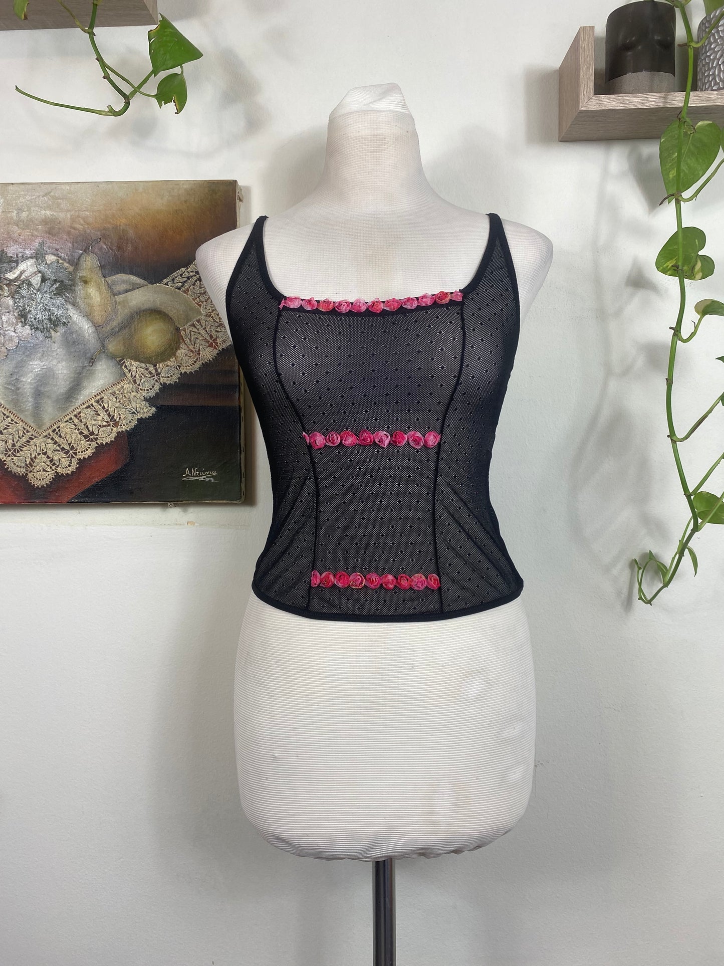 See through floral top