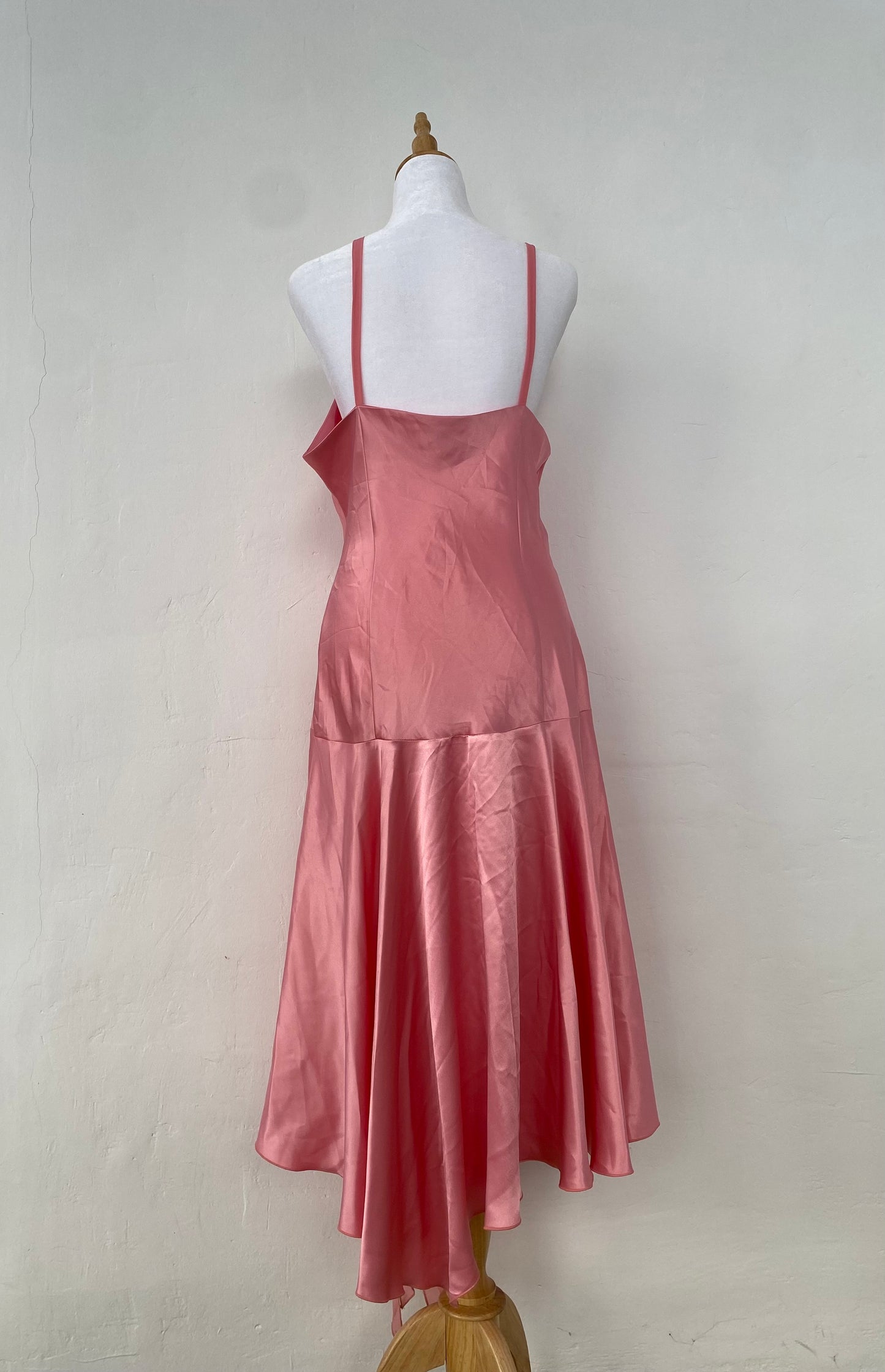 Brand new baby pink satin ruffled dress