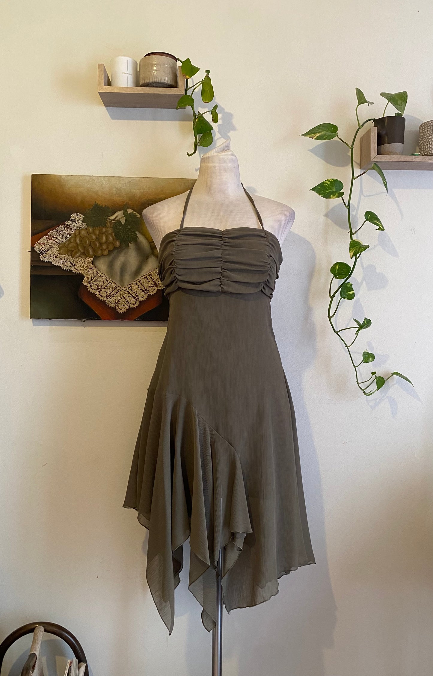 Brand new khaki ruffled fairy dress