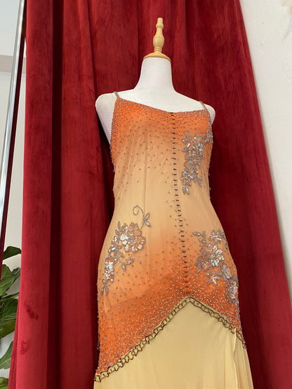 100% silk caramel gown 🧡