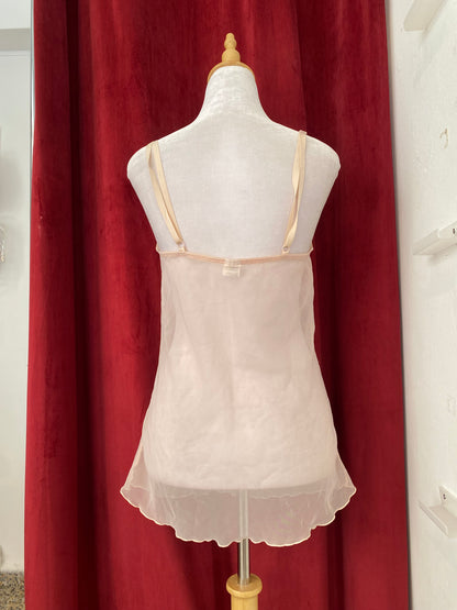 See through blush top