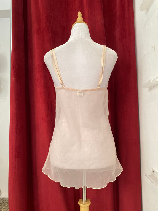 See through blush top