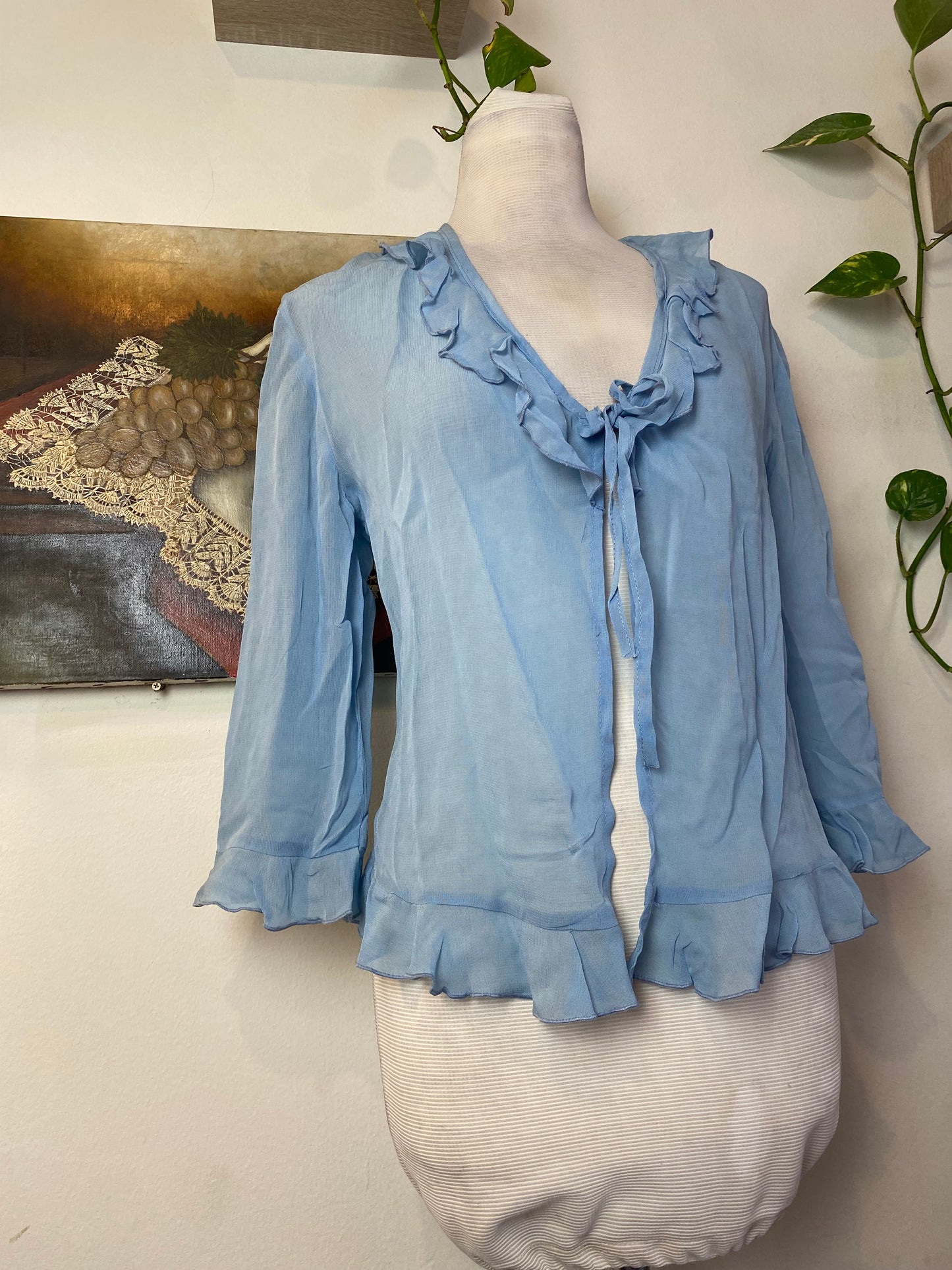 Brand new baby blue see through top