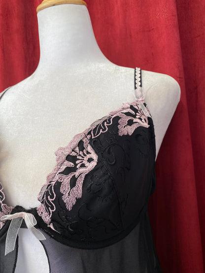 Corset y2k mesh top with pink details 🎀