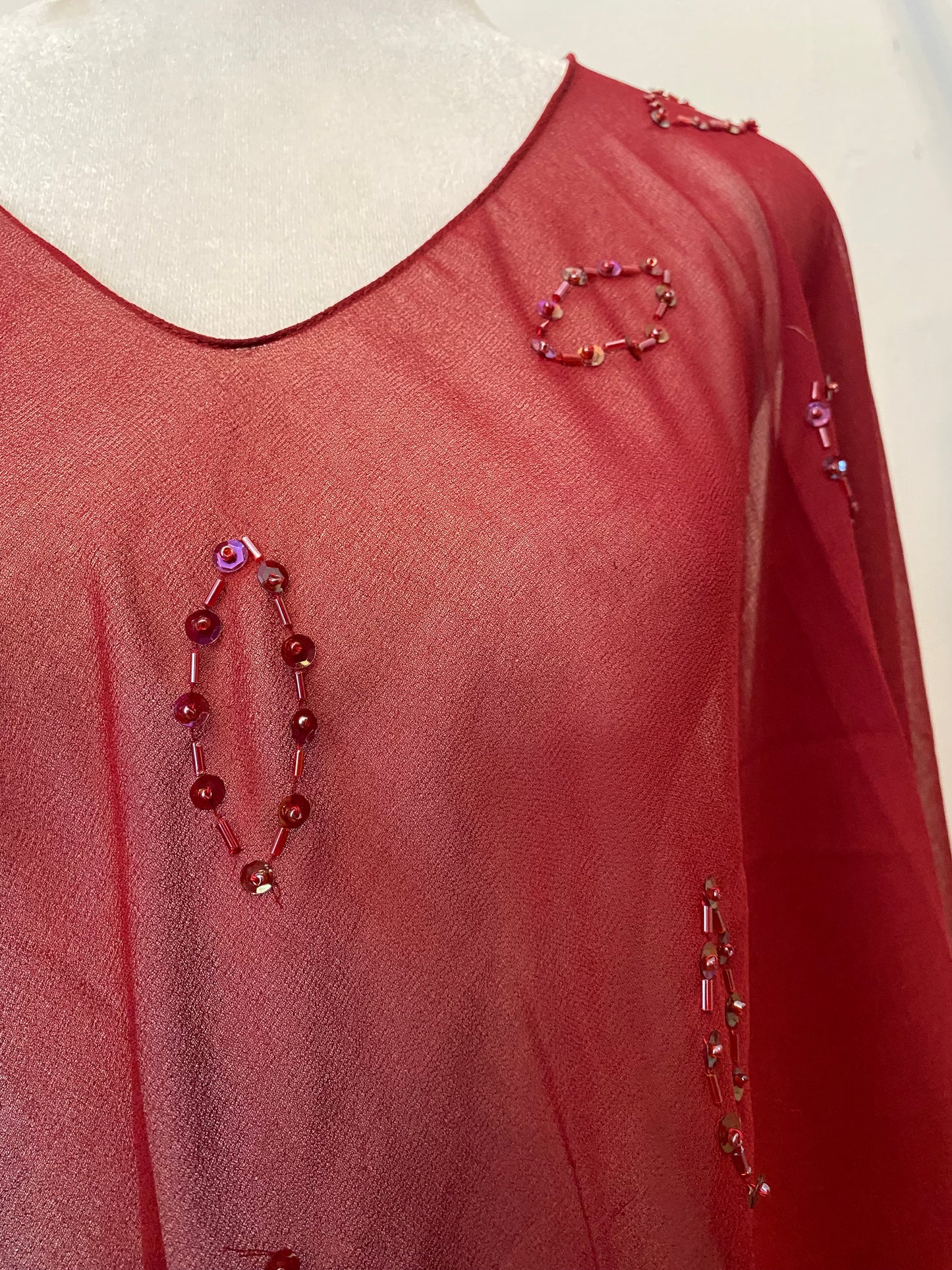 Brand new burgundy poncho  worth sequin details