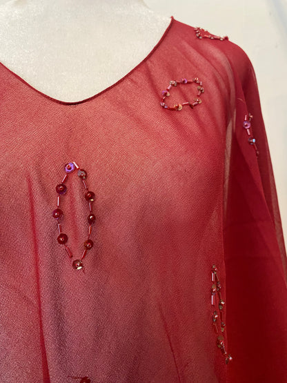 Brand new burgundy poncho  worth sequin details
