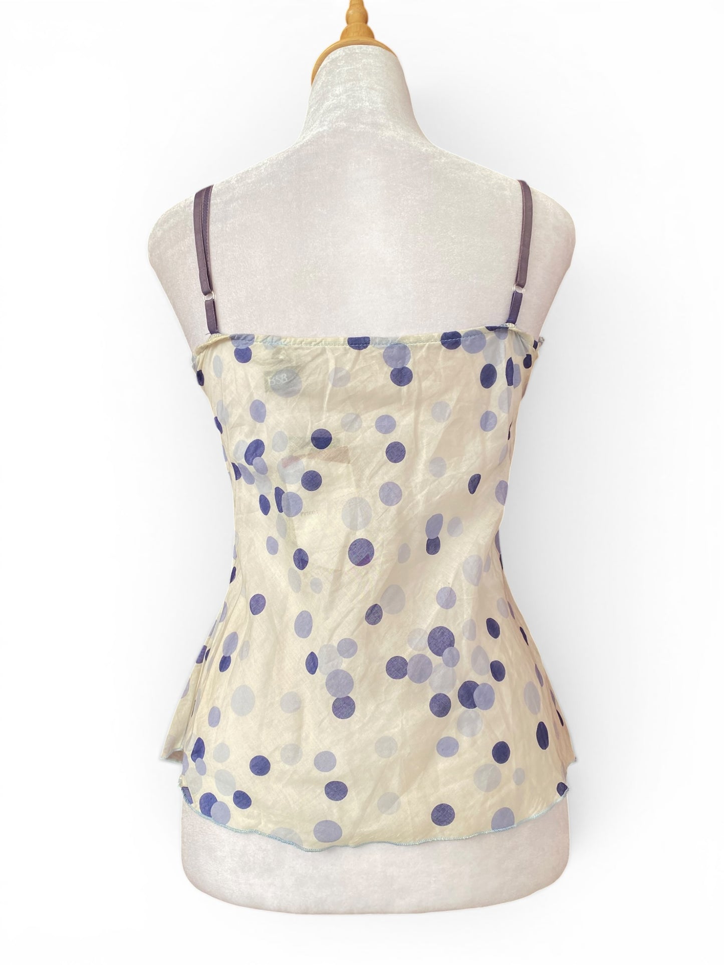 White polka dot top