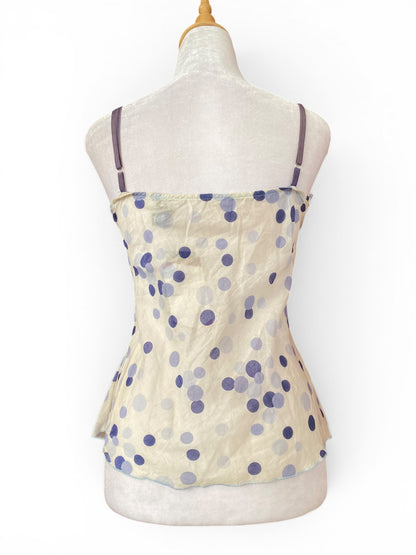 White polka dot top