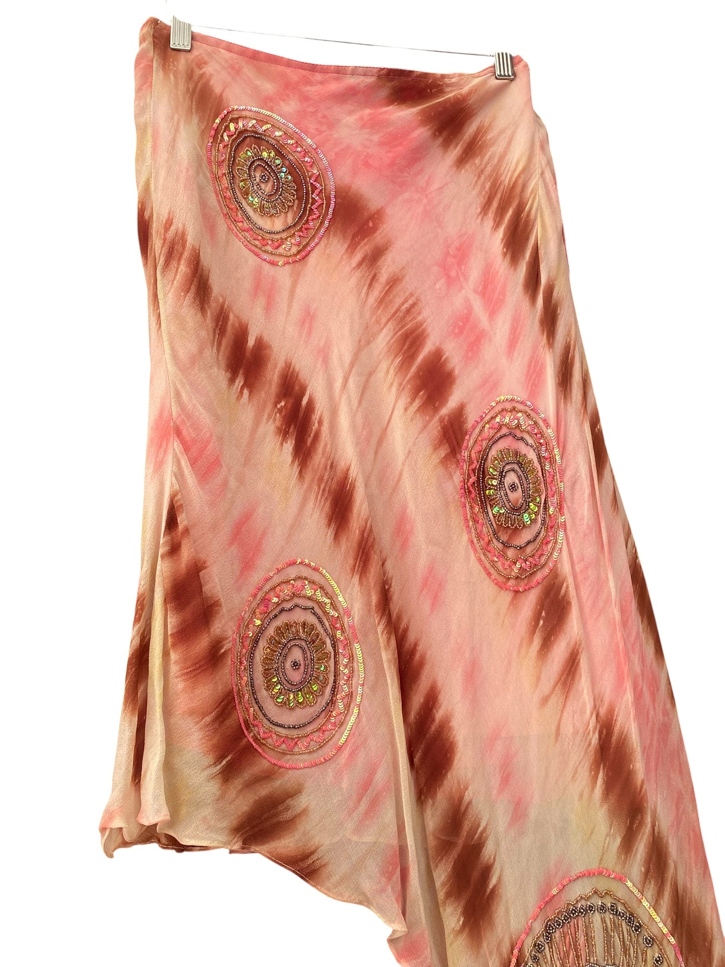 100% silk aftershock pink skirt