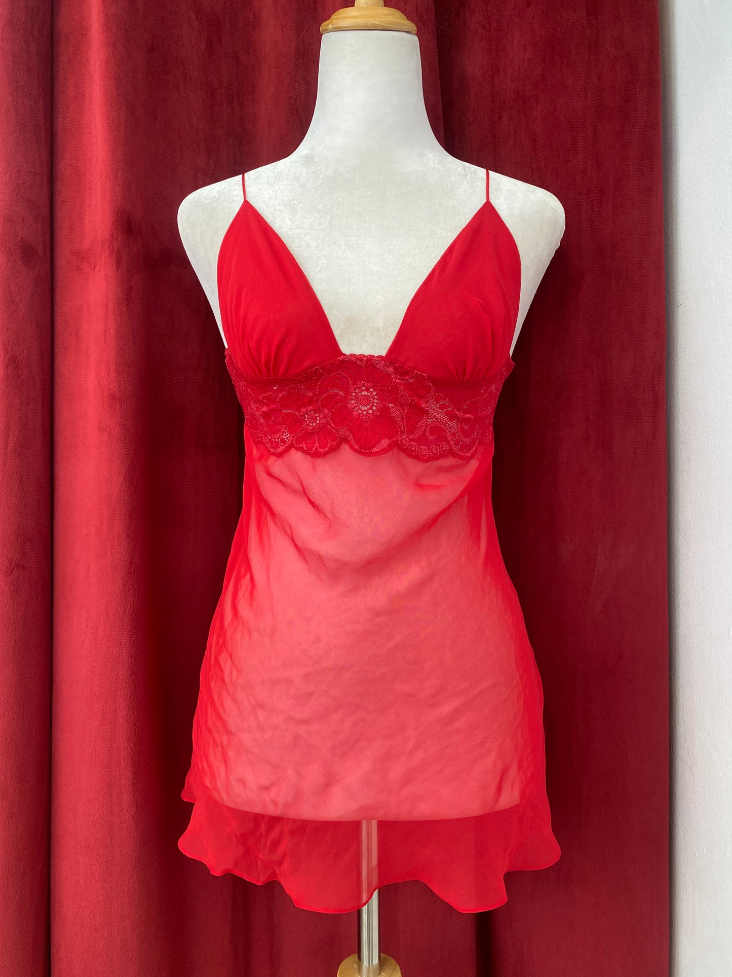 Crimson Veil Babydoll