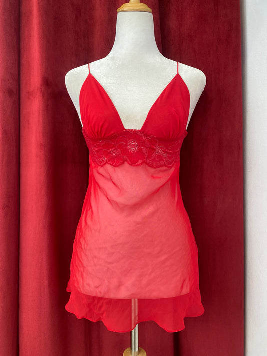 Crimson Veil Babydoll