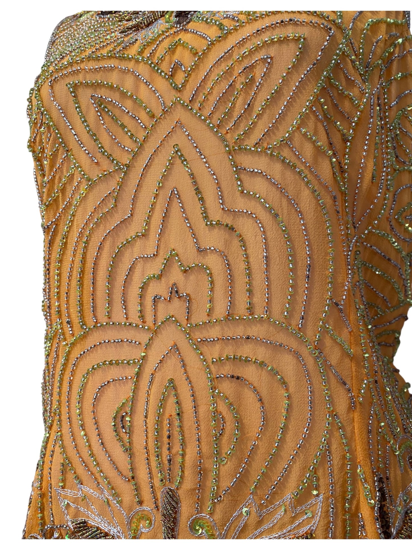 100% silk brand new orange aftershock handbeaded top🧡