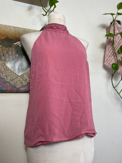 Dusty pink top with sequin details
