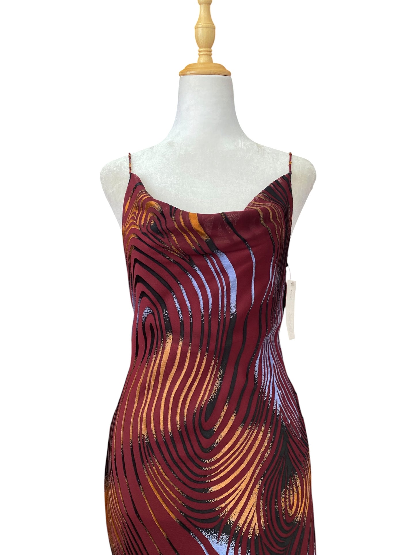 The “ Ophelia “ dress in burgundy