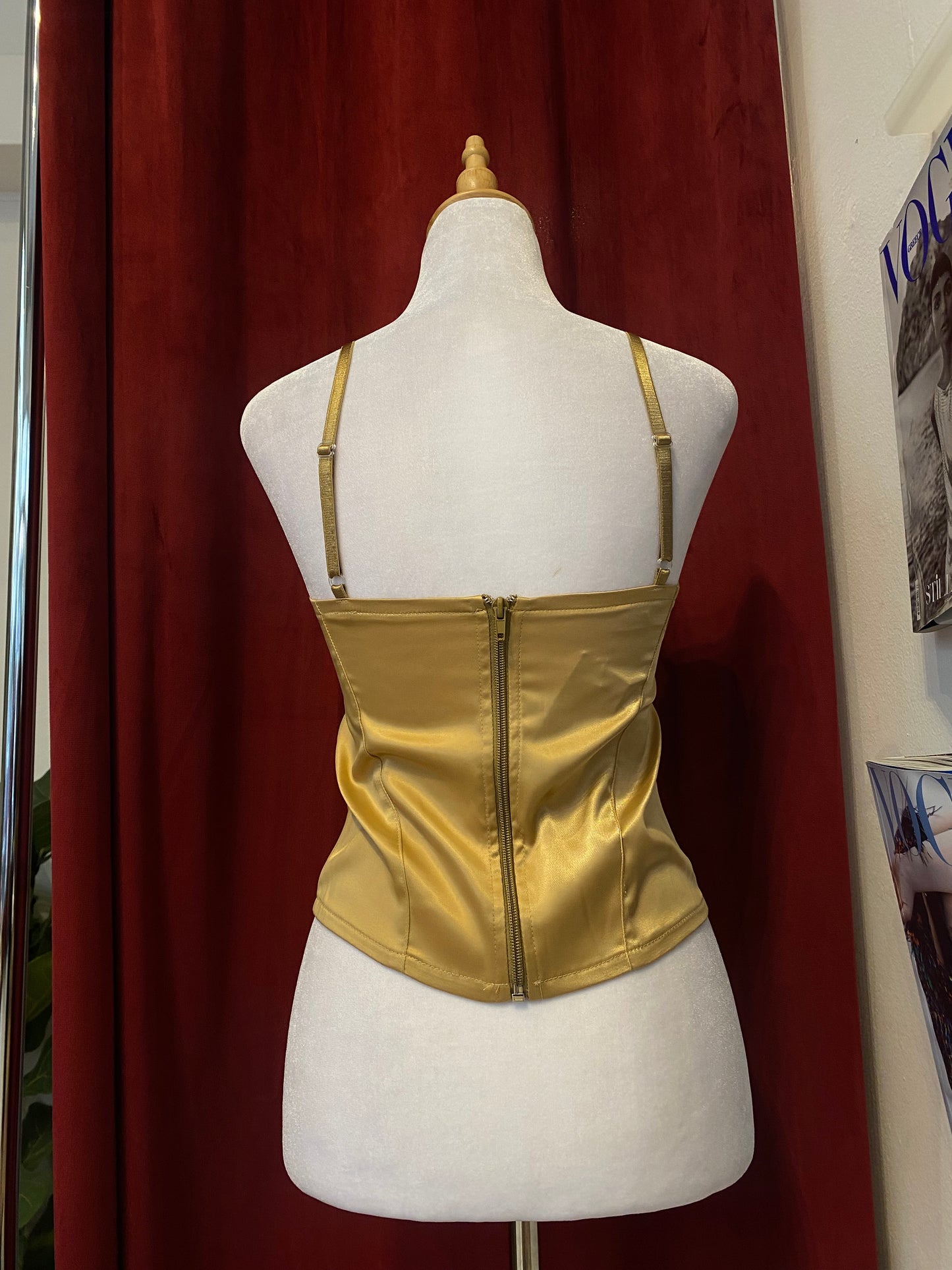 Brand new gold satin corset top 🌟