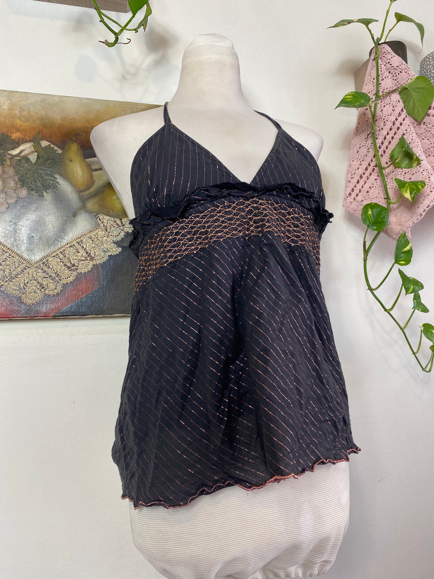 Halter brown summer top