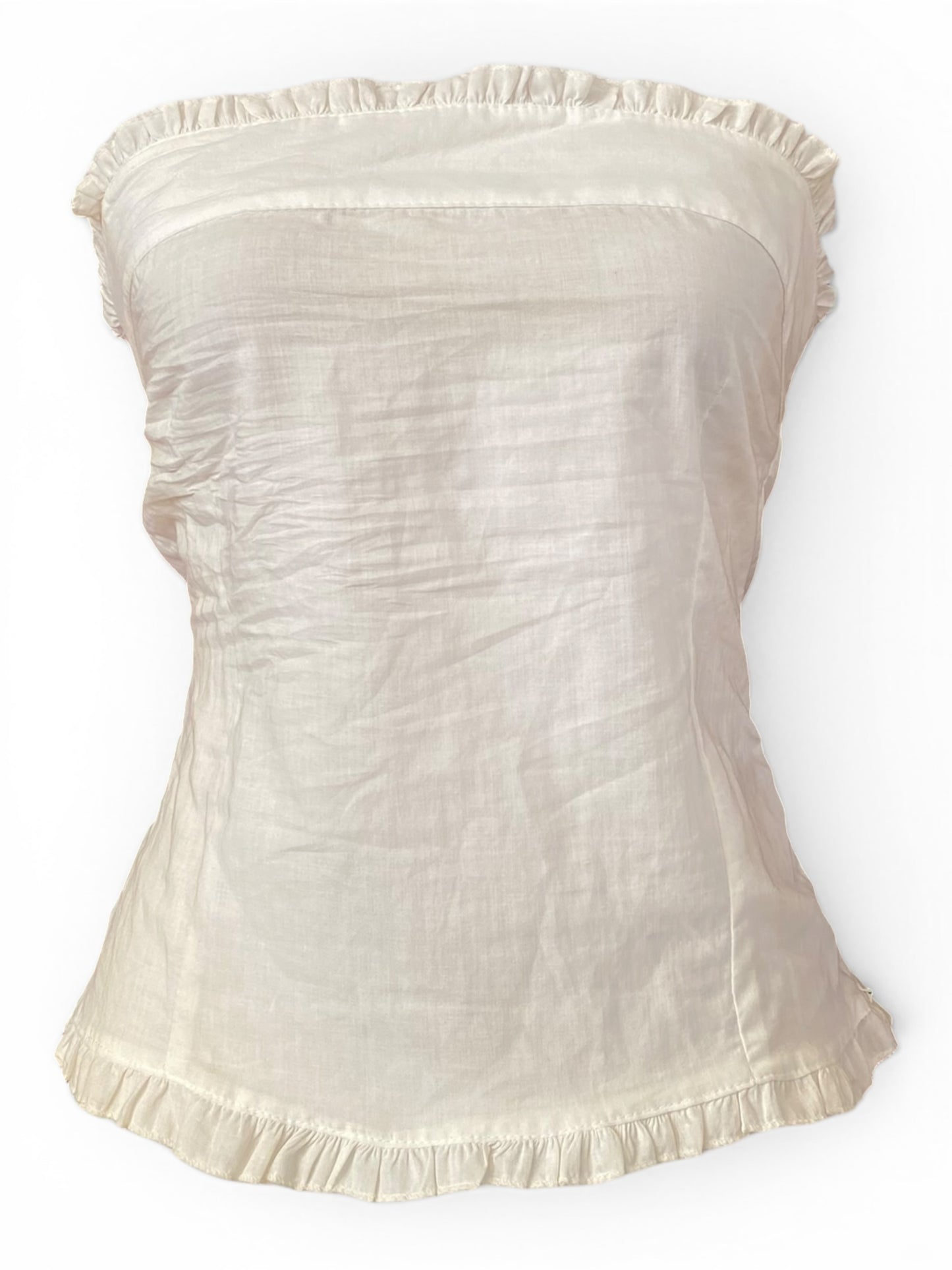 White linen corset top