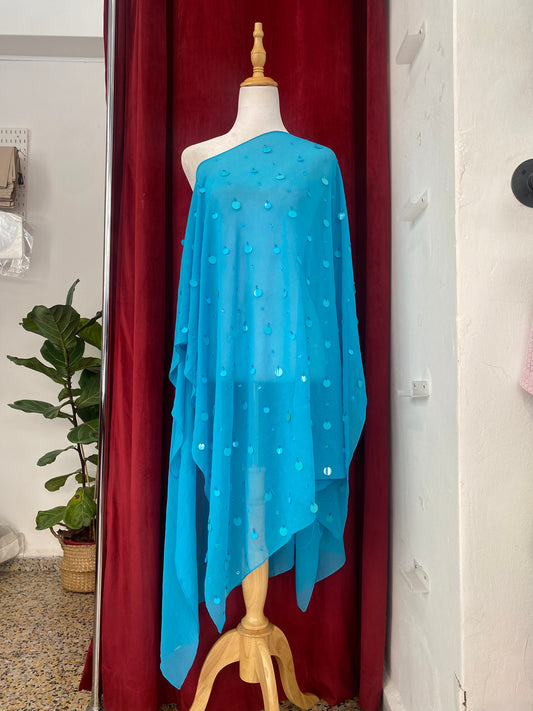 Light blue sequin beach cover up
