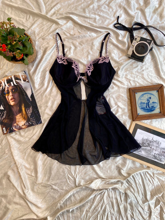 Corset y2k mesh top with pink details 🎀