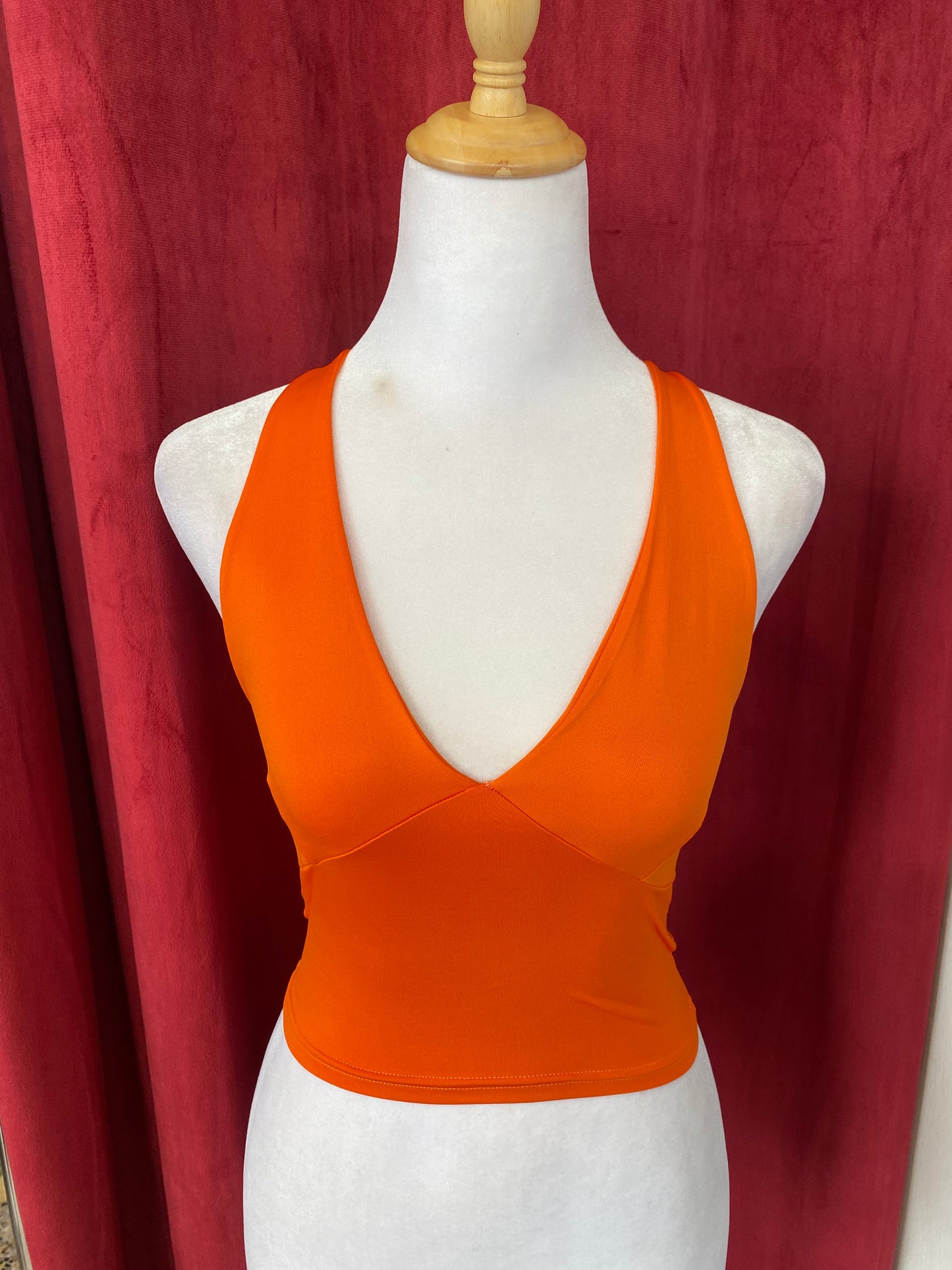 Orange y2k fitted crop top