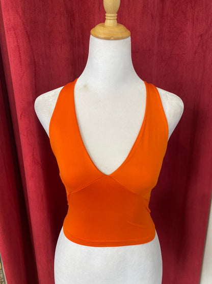 Orange y2k fitted crop top