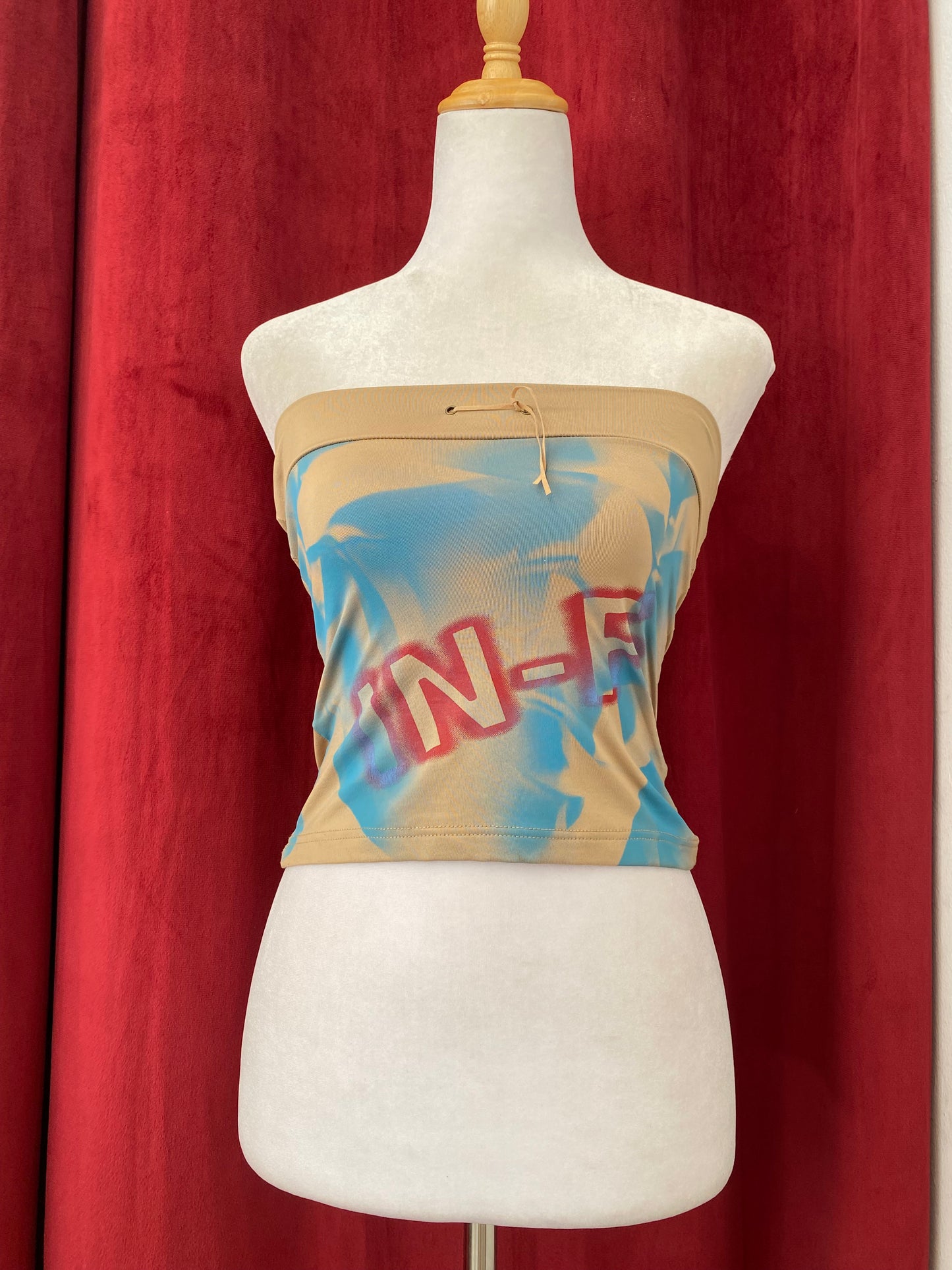 Beige graphic top