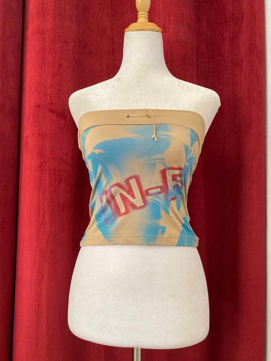 Beige graphic top