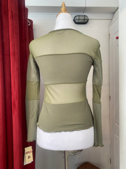 Brand new sheer top with sequin”sex” logo