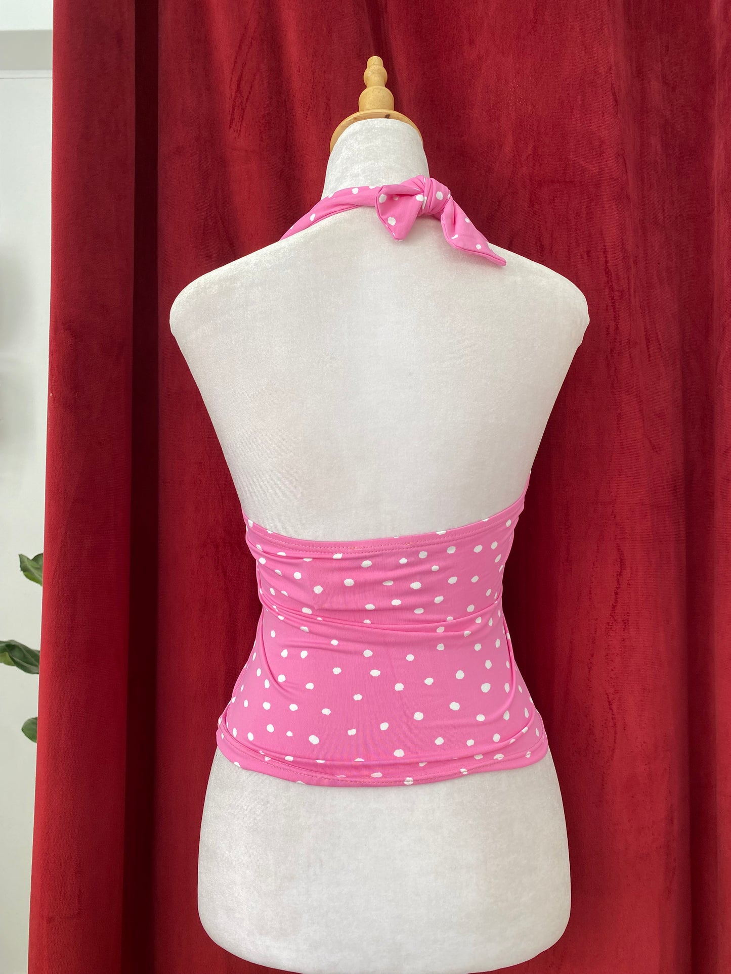 Pink polka dot top