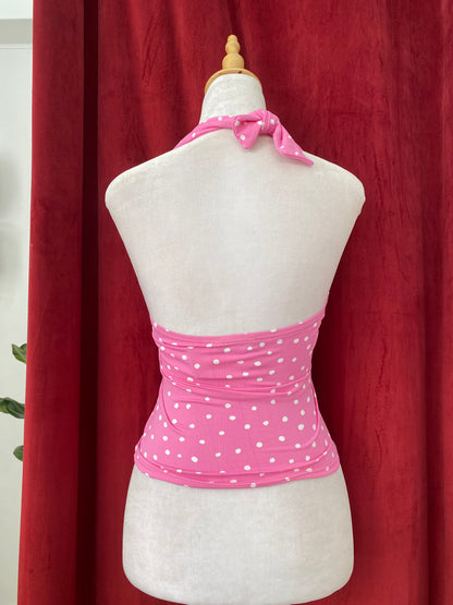 Pink polka dot top