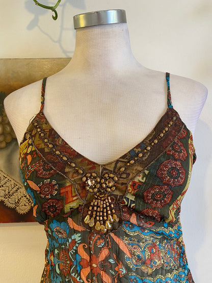 Silk based brand new beaded top