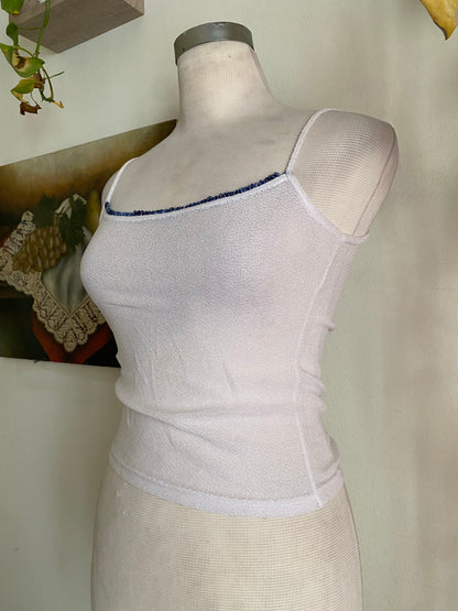Brand new white crochet like top