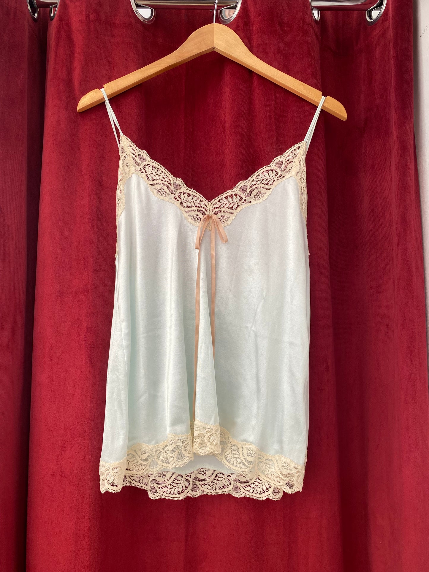 Satin baby blue top