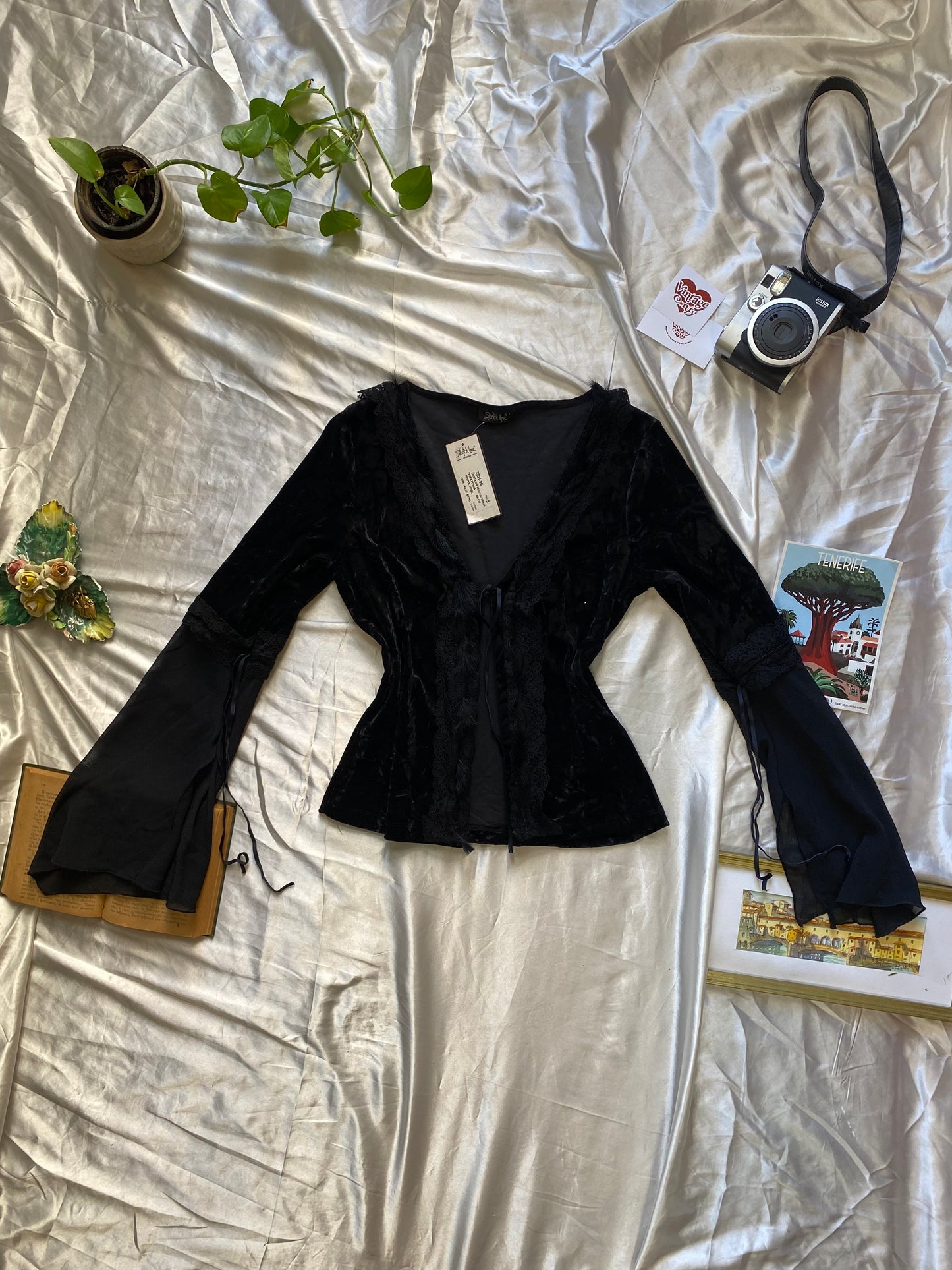 Brand new black velvet top