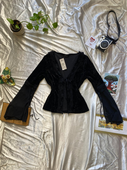Brand new black velvet top