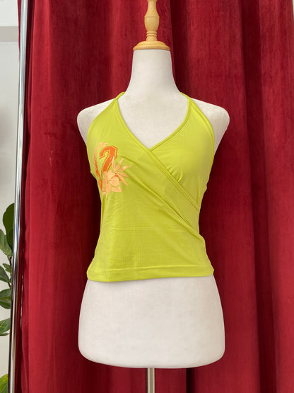 Green tropical top