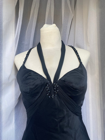 Black brand new silk elegant gown