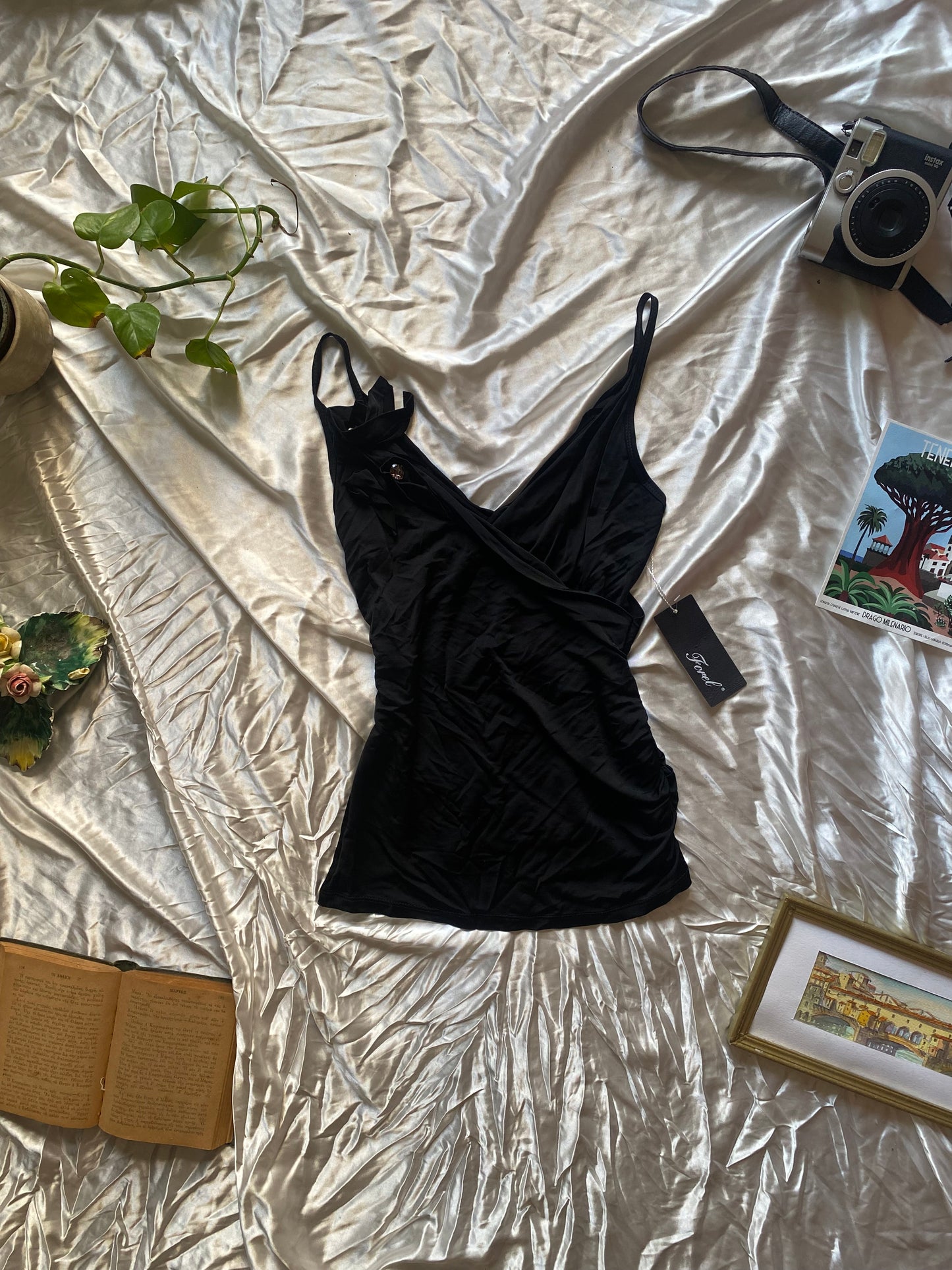 Black elastic corset top