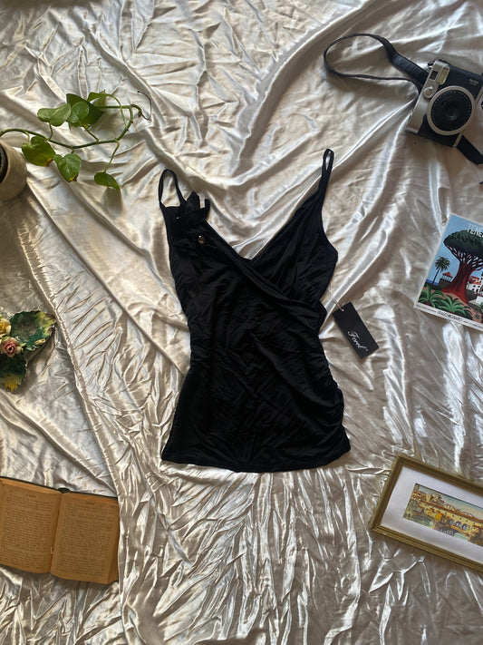 Black elastic corset top