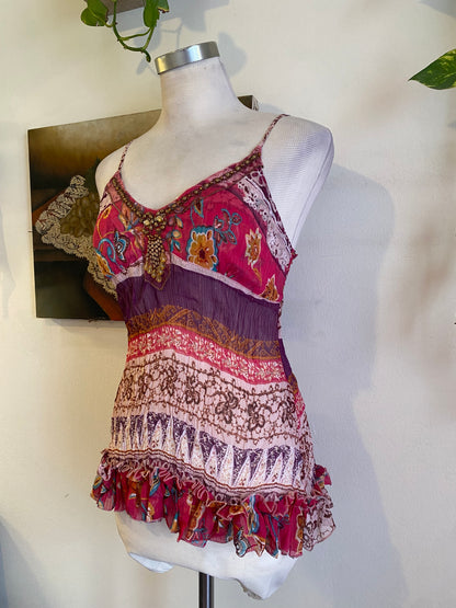 Silk based brand new beaded top