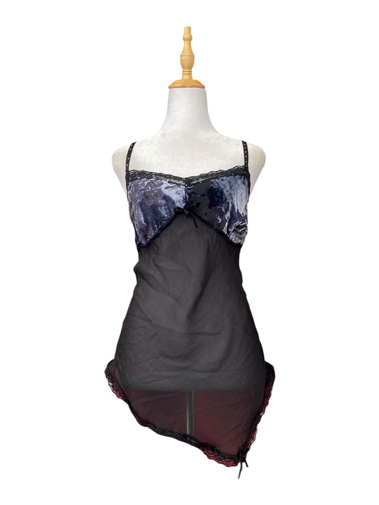 Velvet sheer lingerie top