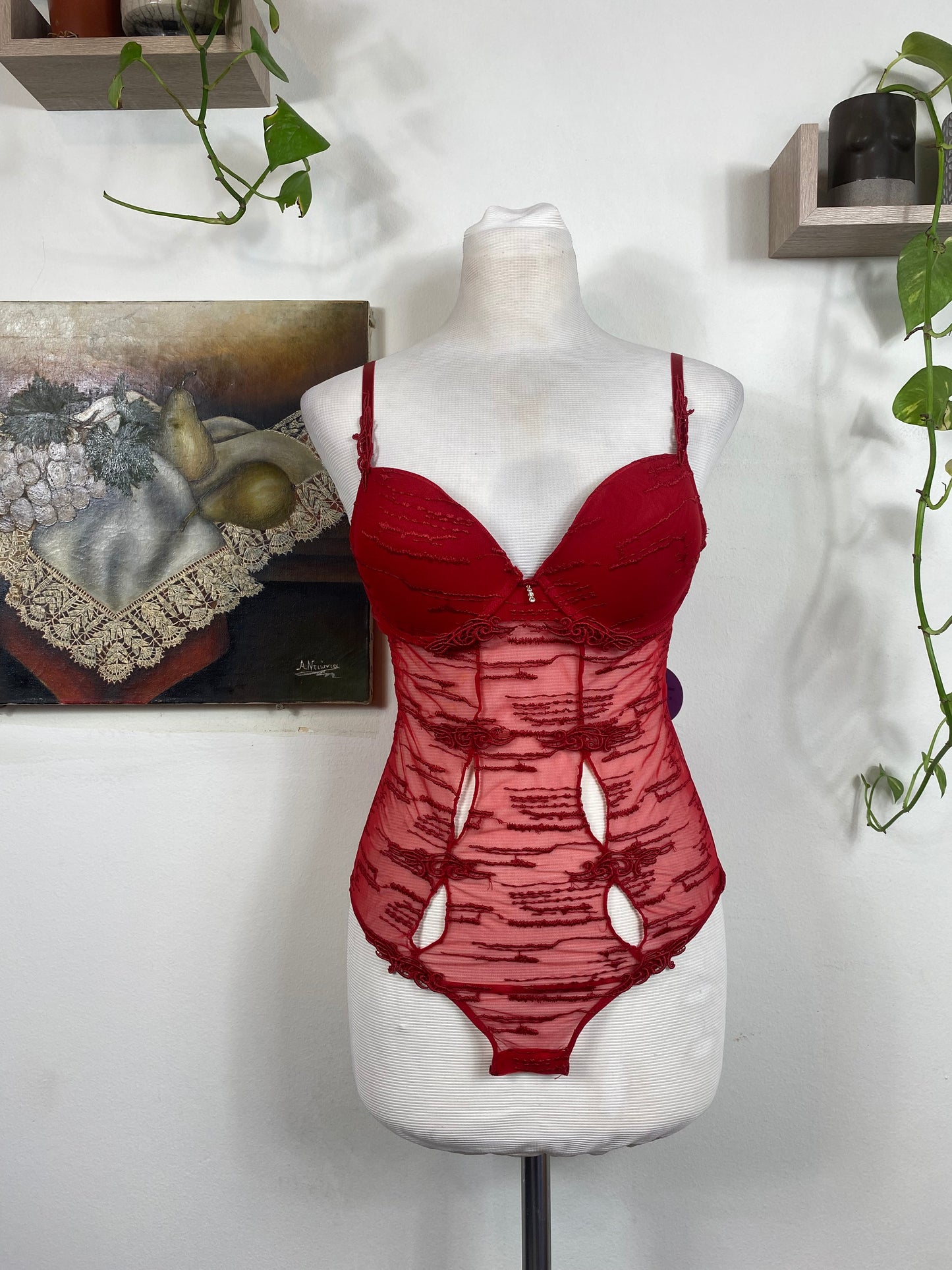 Brand new red lace bodysuit
