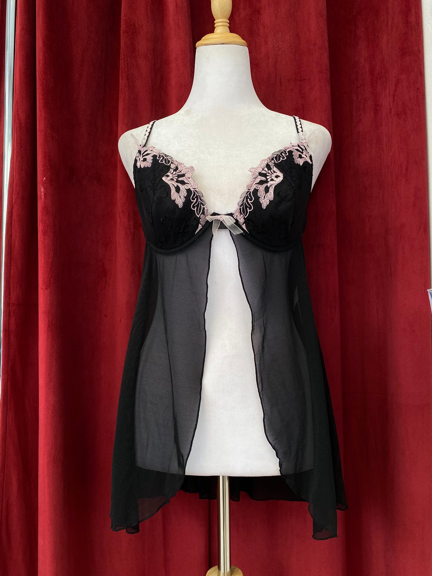 Corset y2k mesh top with pink details 🎀