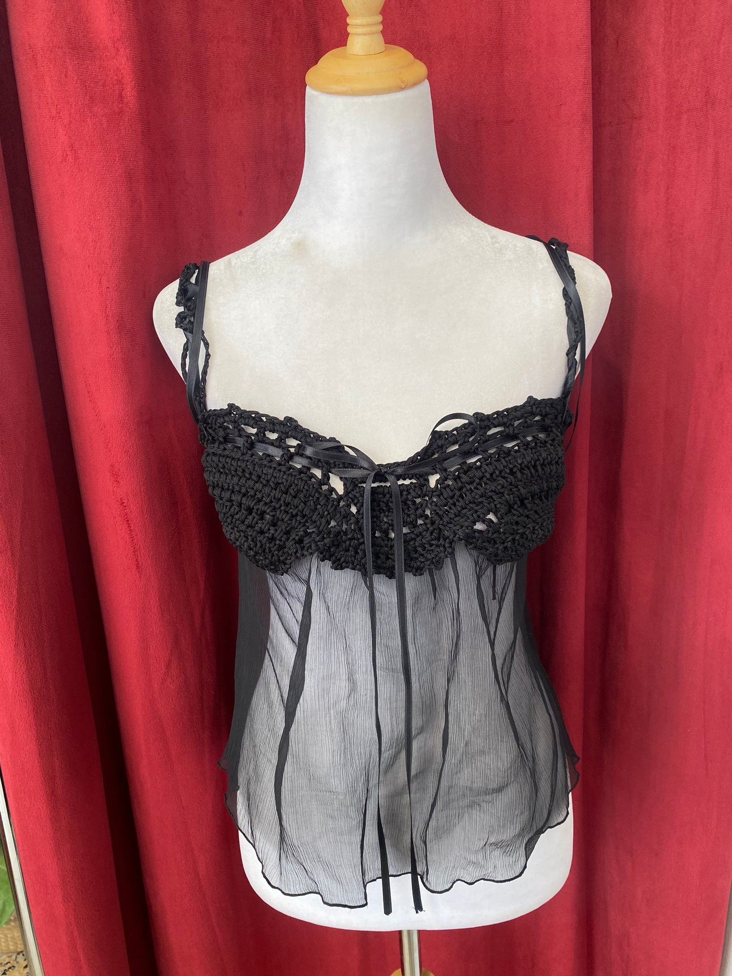 Crochet black see through top 🖤