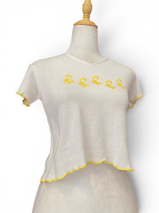 Flower see through top