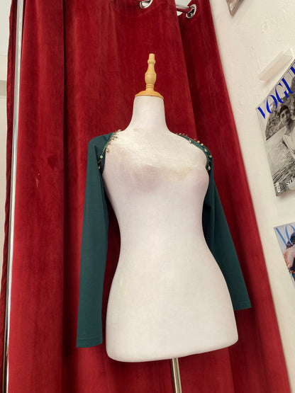 Deep green bejewelled bolero 🐉